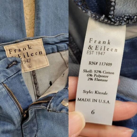 Frank & Eileen Kinsale Medinum Wash, Italian Performance Denim Blue 6 NWOT $328 - Picture 8 of 8